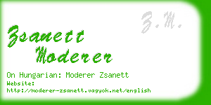 zsanett moderer business card